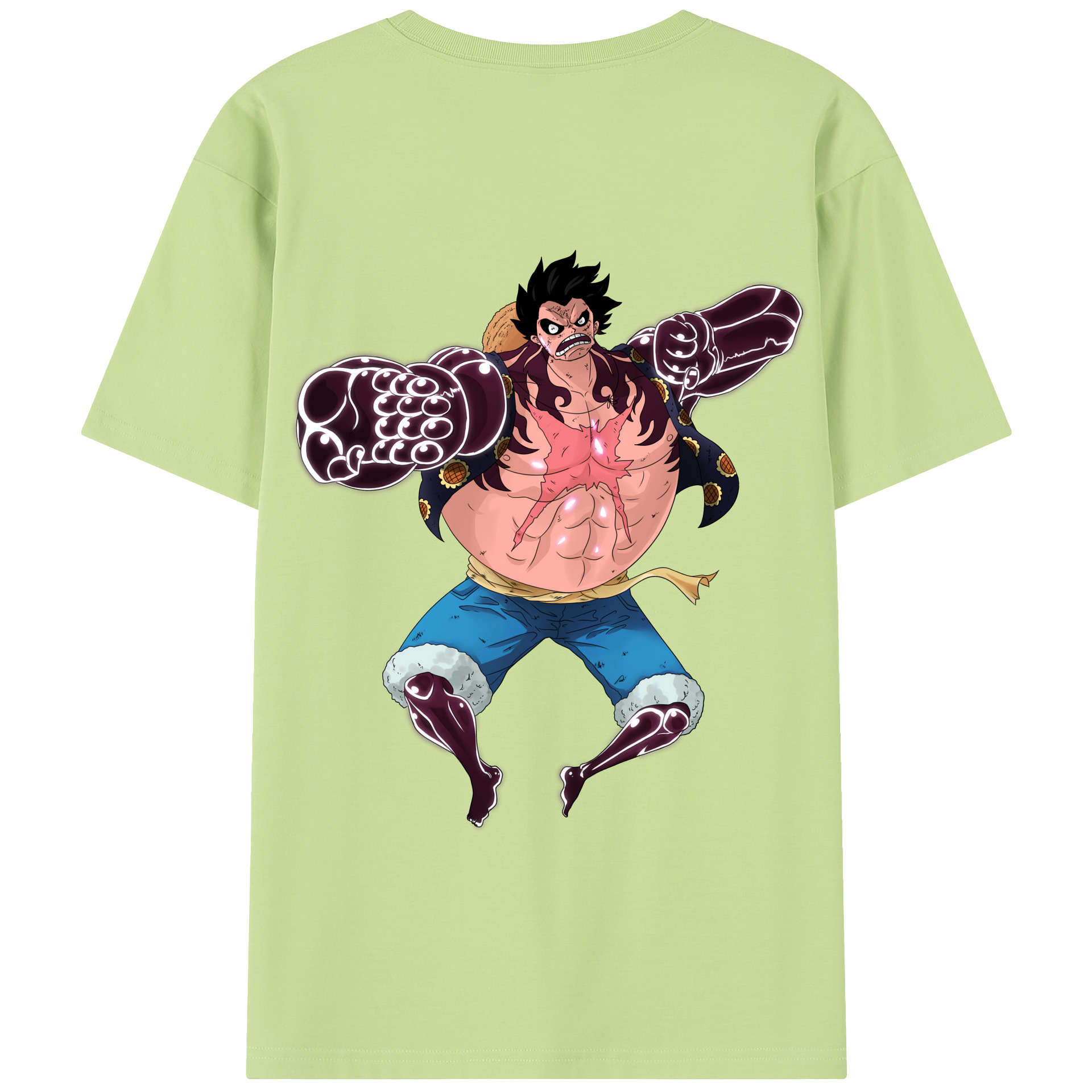 ワンピース モンキー・D・ルフィ ONE PIECE Monkey D. Luffy 綿100％半袖Tシャツ（背面プリント）